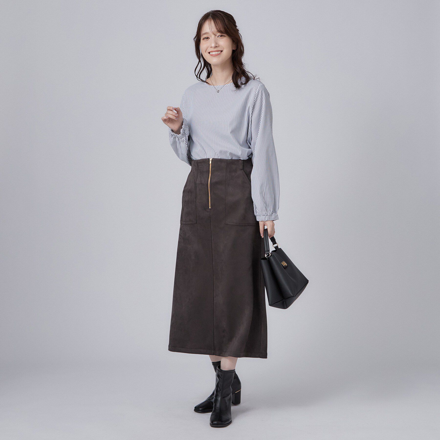 SHOO･LA･RUE「【2点セット/S-LL】着回し自在 スポンディッシュニットベスト＆フレアシャツ」|その他|