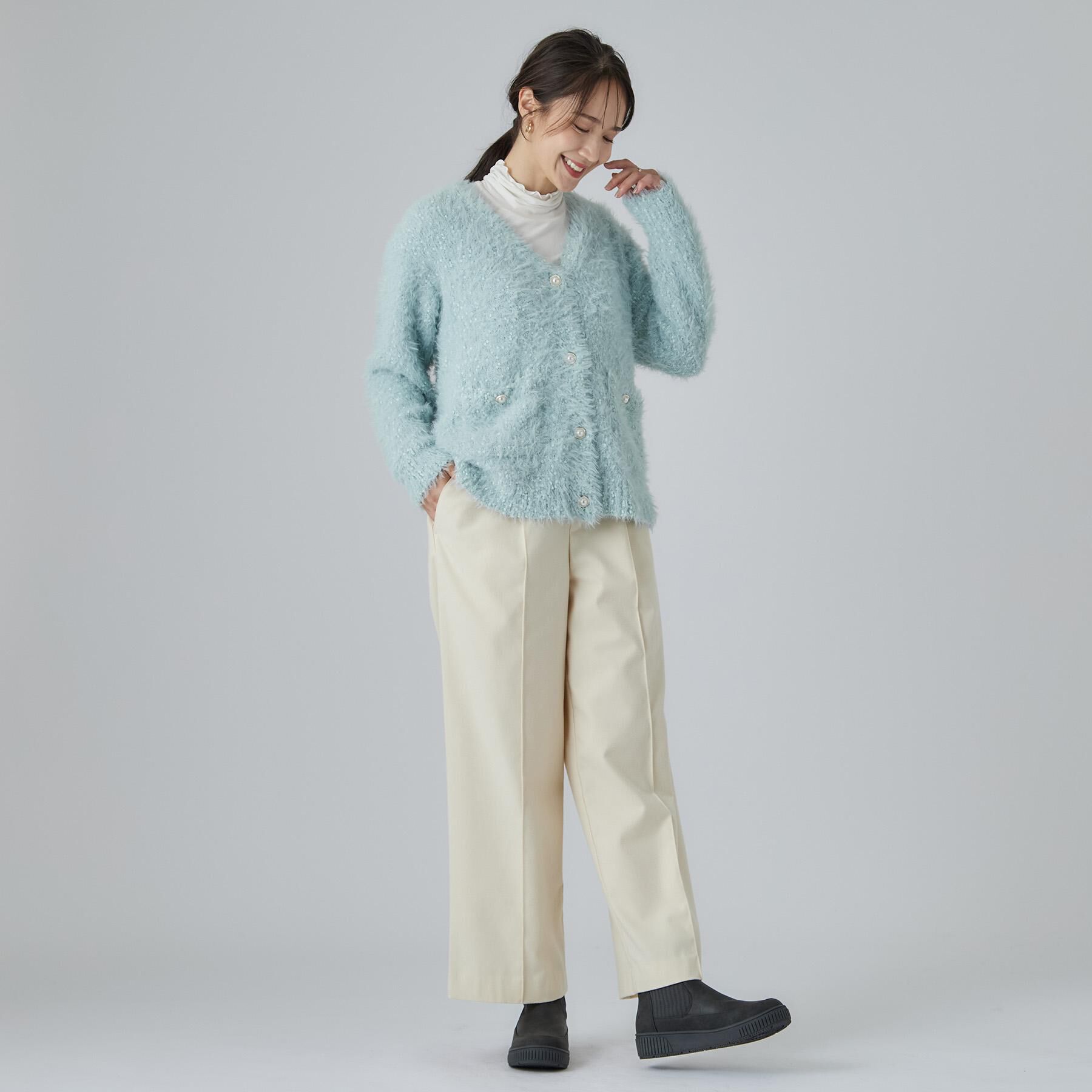SHOO･LA･RUE「【撥水/低反発クッション】スニーカー感覚ではける はきぐちニットブーツ」|ショートブーツ|