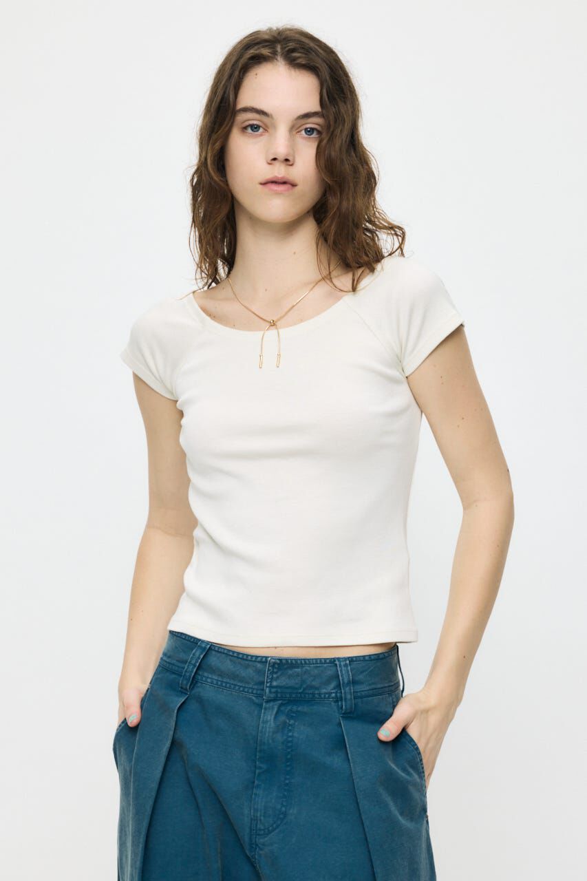 MOUSSY「BACK OPEN SHORT SLEEVE TEE」|Tシャツ・カットソー|