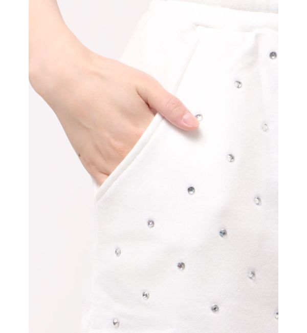 EVRIS「ラインストーンスウェットミニスカート」|スカート|
