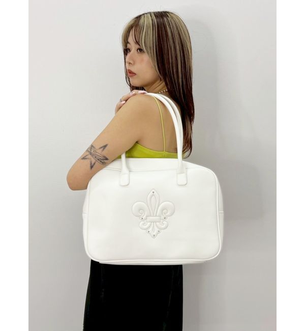 EVRIS「クロスモチーフボストンBAG」|ボストンバッグ|ホワイト