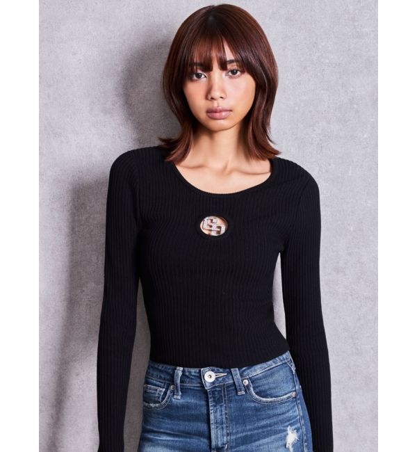 GYDA「GG bijou MOLD long sleeveニットトップス」|ニット・セーター|