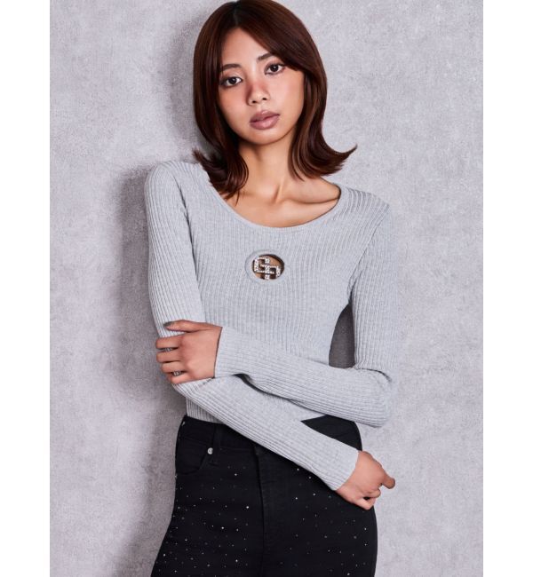 GYDA「GG bijou MOLD long sleeveニットトップス」|ニット・セーター|