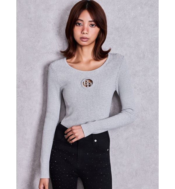 GYDA「GG bijou MOLD long sleeveニットトップス」|ニット・セーター|