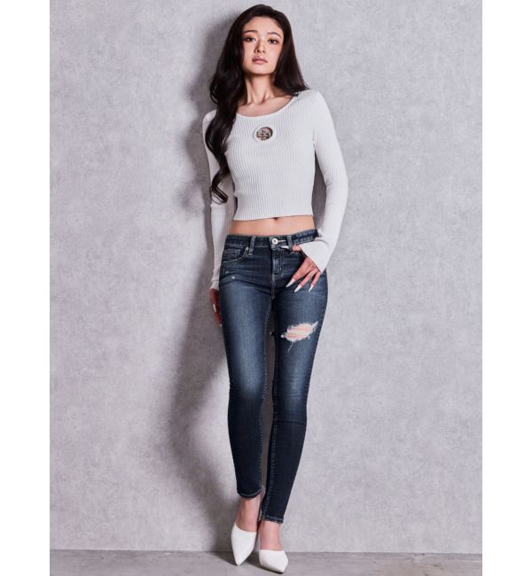 GYDA「GG bijou MOLD long sleeveニットトップス」|ニット・セーター|