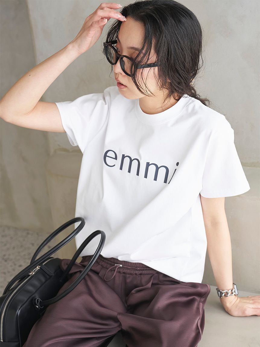 emmi atelier「ベーシックemmiロゴTシャツ」|Tシャツ・カットソー|WHT