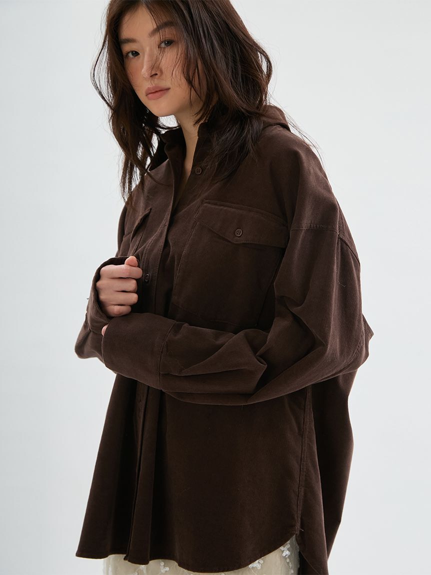 emmi atelier「コーデュロイオーバーシャツ」|シャツ・ブラウス|