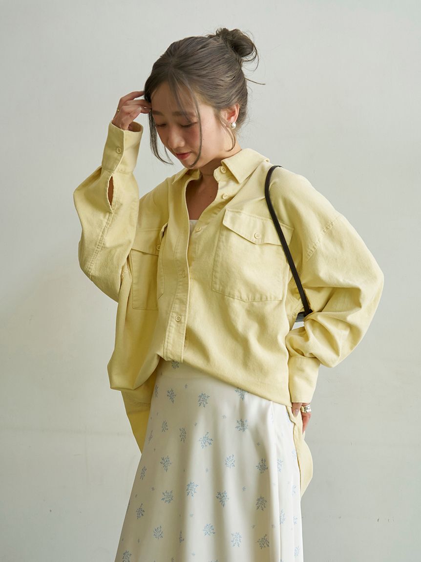 emmi atelier「コーデュロイオーバーシャツ」|シャツ・ブラウス|YEL