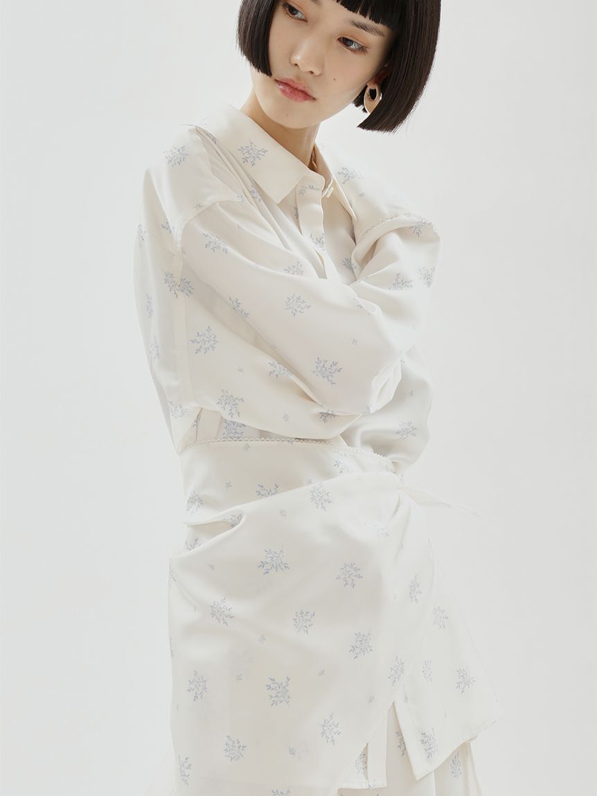 emmi atelier「フラワープリントシャツ&times;スカーフセット【セットアップ対応】」|シャツ・ブラウス|