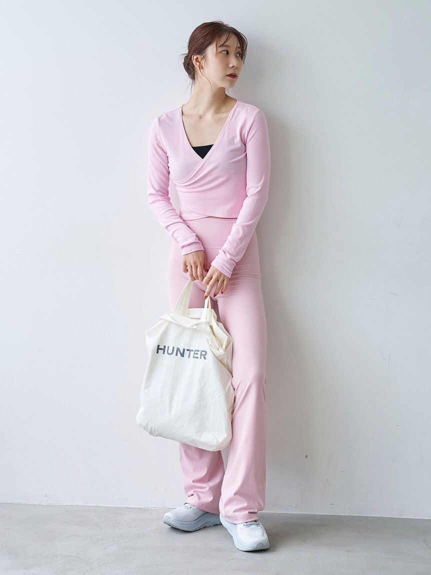 emmi atelier「【W&T】クロップドテレコカシュクールトップス」|Tシャツ・カットソー|