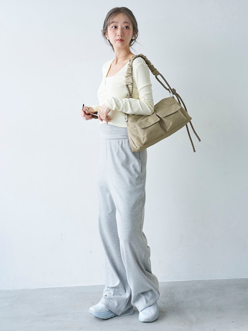emmi atelier「【W&T】クロップドテレコカシュクールトップス」|Tシャツ・カットソー|