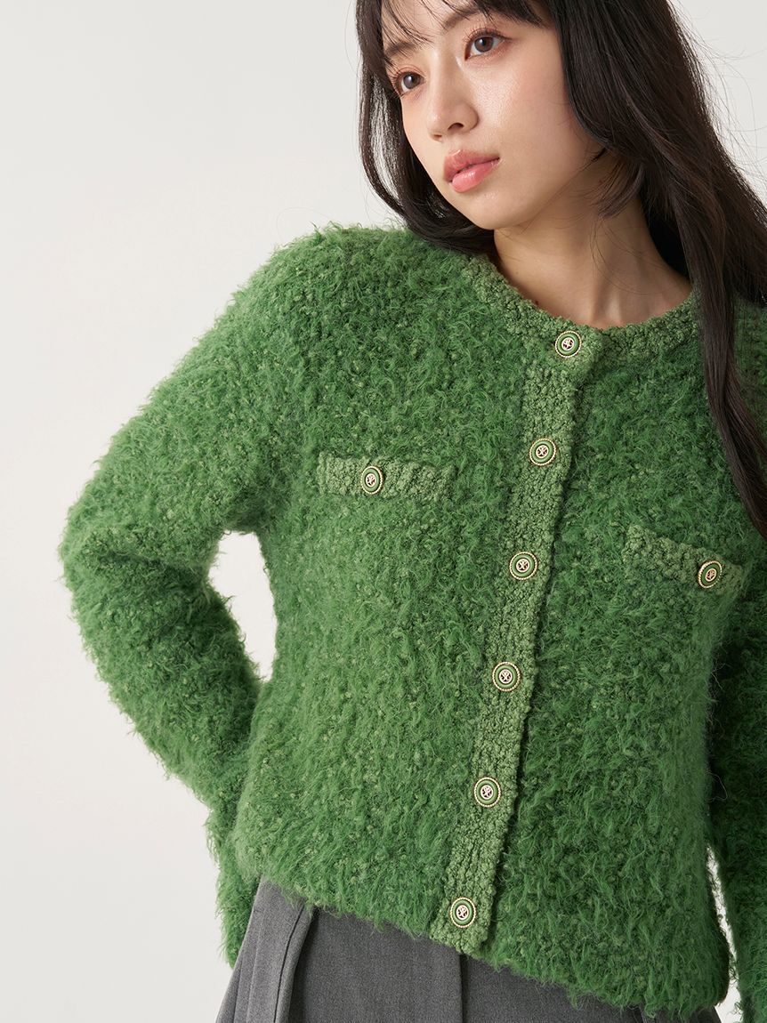 SNIDEL「【HIGH QUALITY】アルパカシルクミックスニットジャケット」|テーラードジャケット|GRN