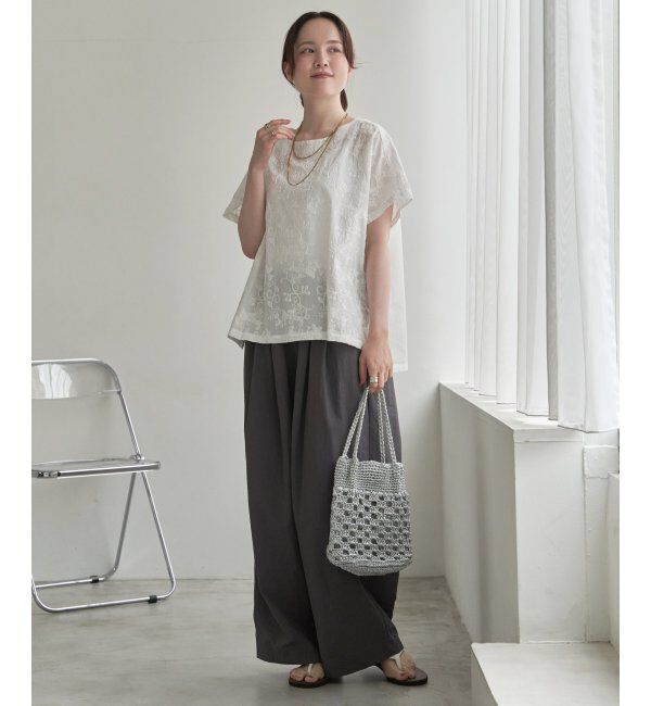 Lbc with Life「ボタニカルコード刺繍ブラウス」|シャツ・ブラウス|