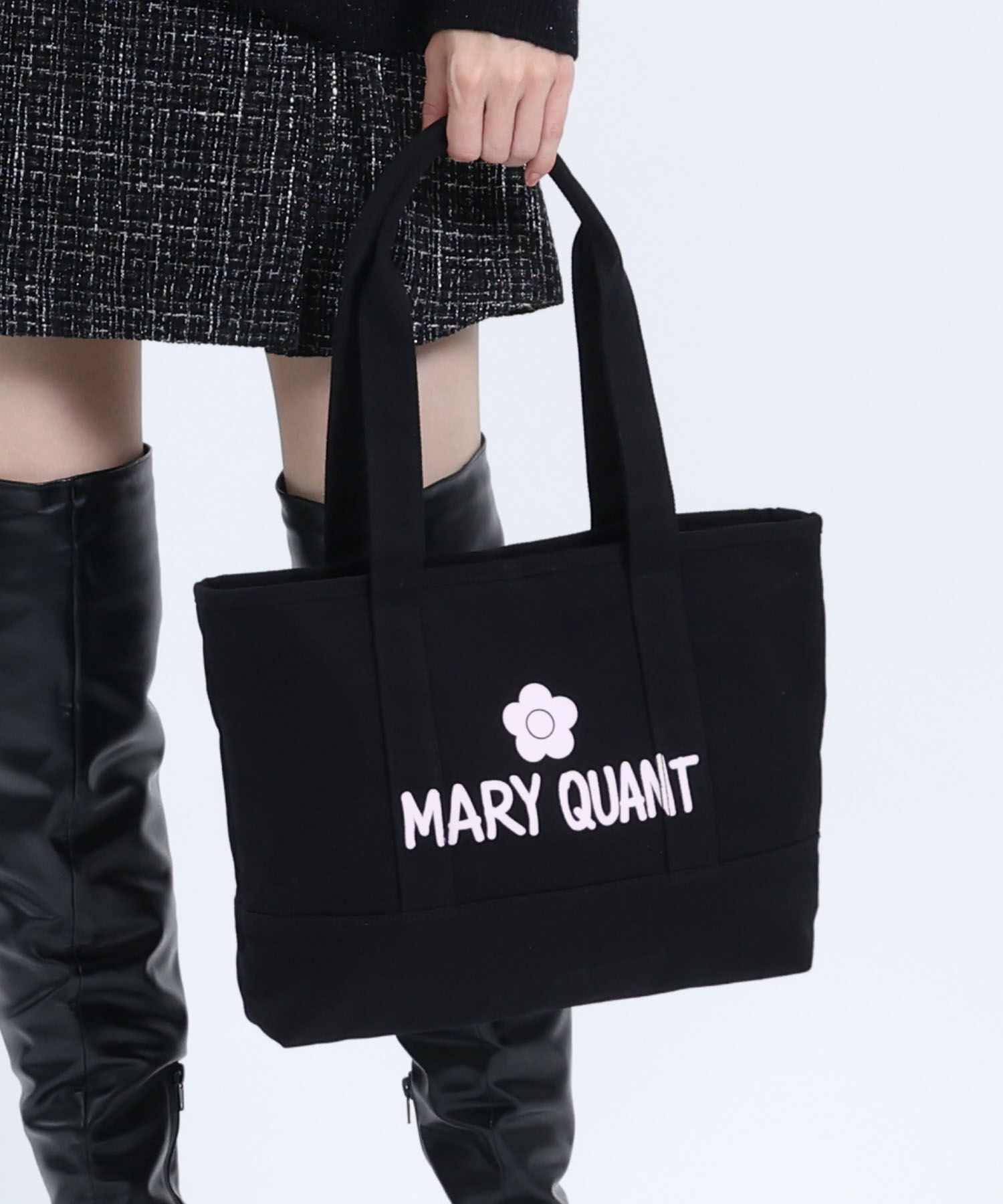 MARY QUANT「ペイントロゴキャンバス トート」|トートバッグ|ブラック