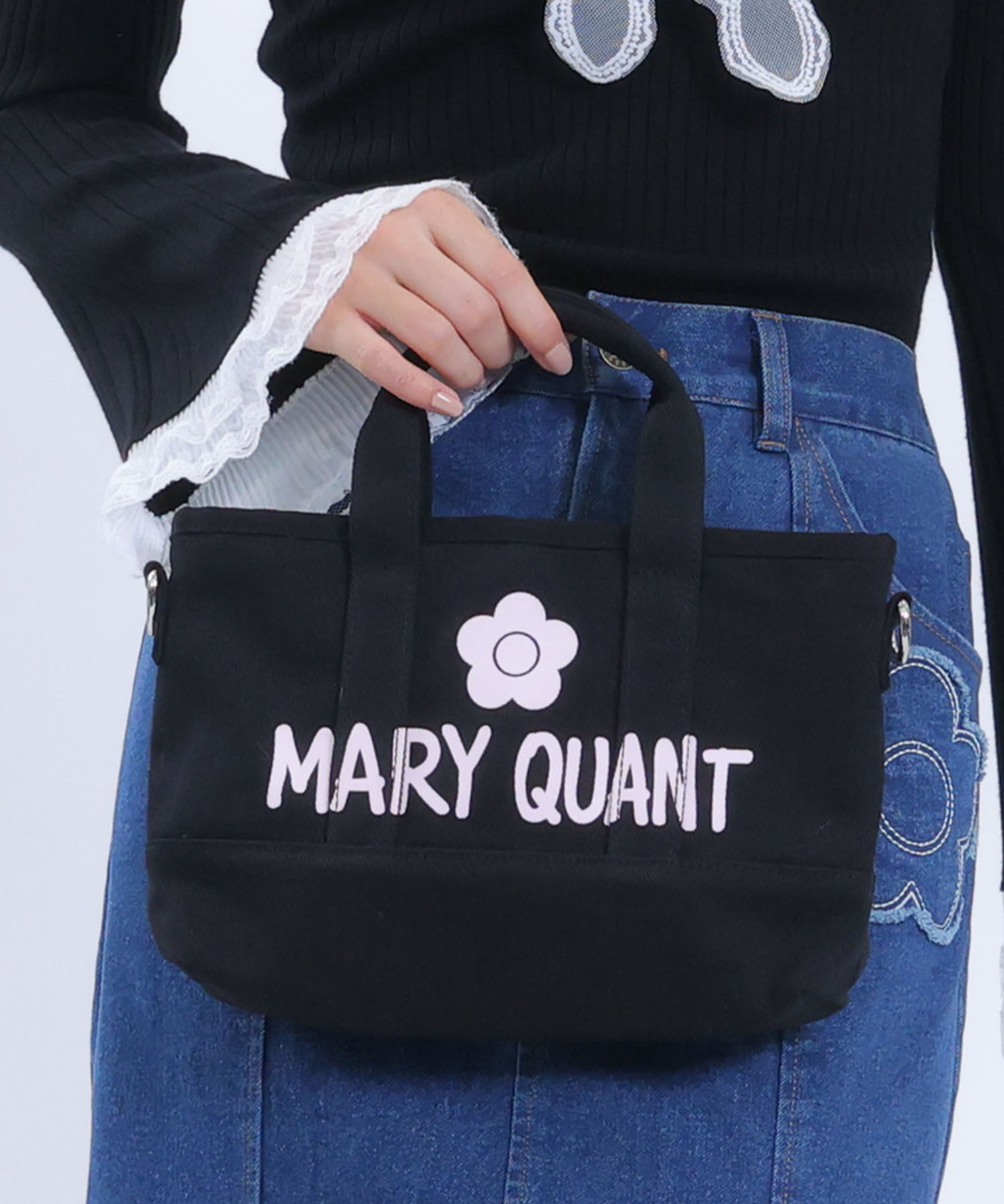 MARY QUANT「ペイントロゴキャンバス 2WAYミニトート」|ショルダー・メッセンジャー|