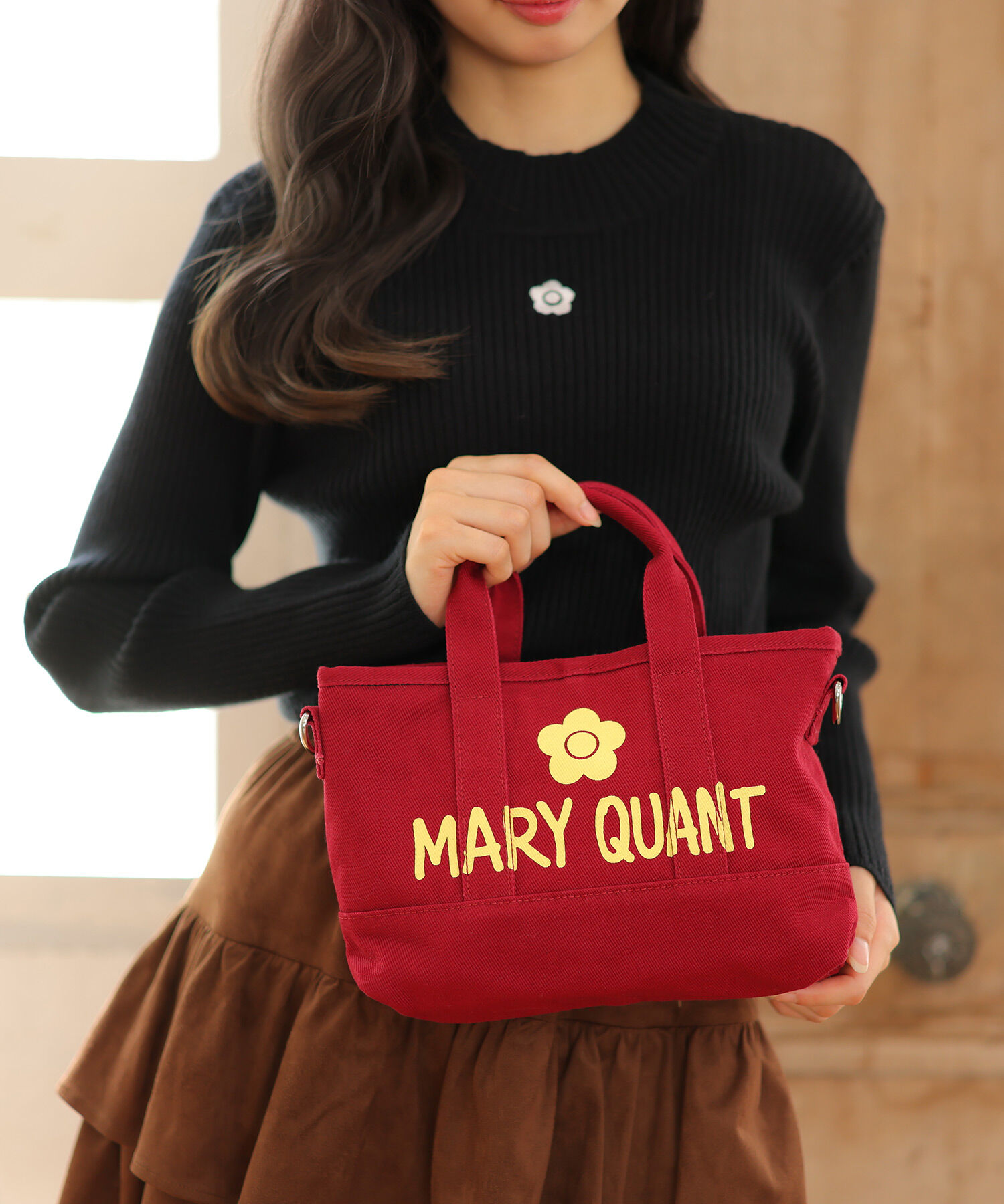 MARY QUANT「ペイントロゴキャンバス 2WAYミニトート」|ショルダー・メッセンジャー|
