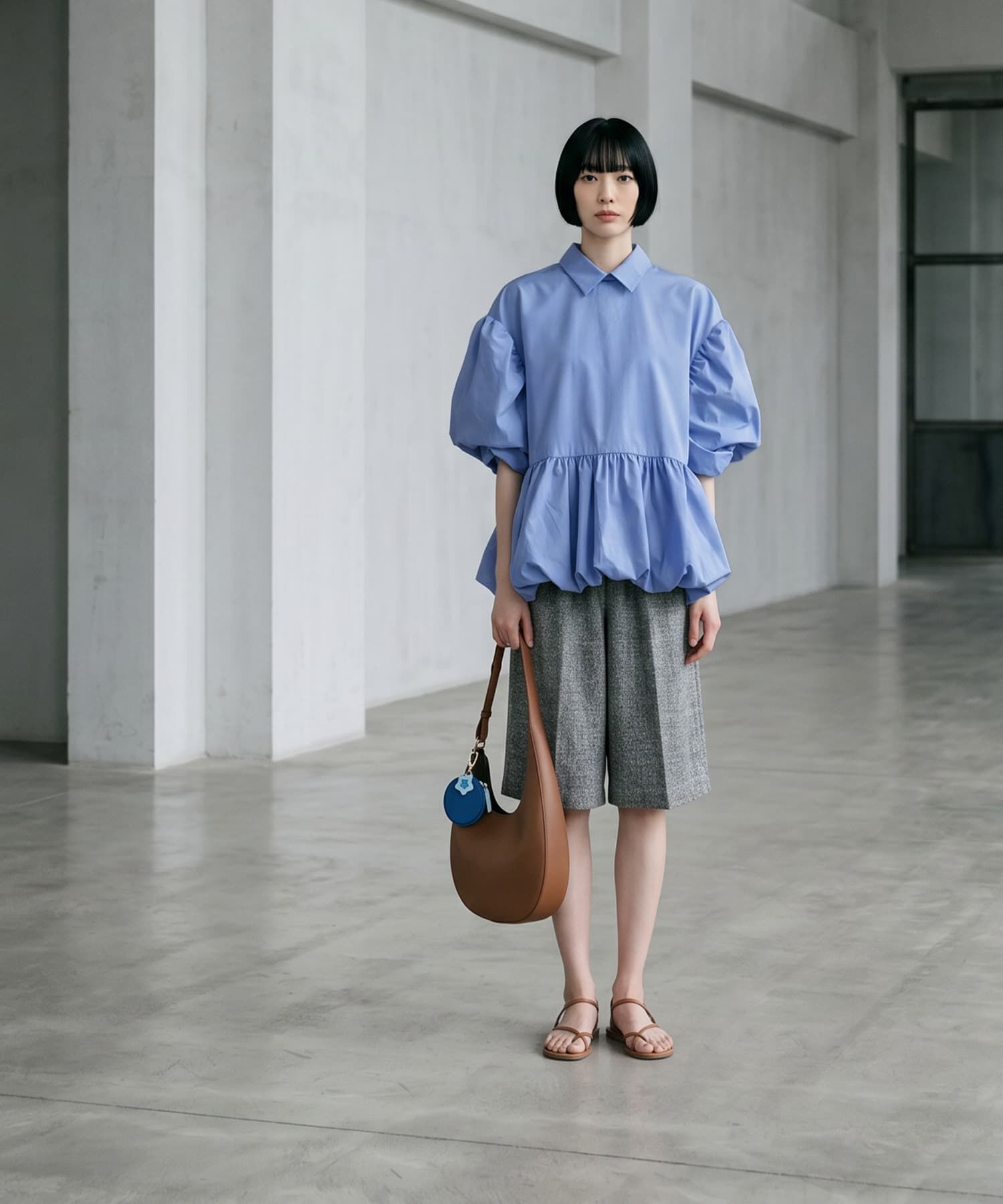 STYLE DELI「【BLK001】ペプラムバルーンブラウス」|シャツ・ブラウス|