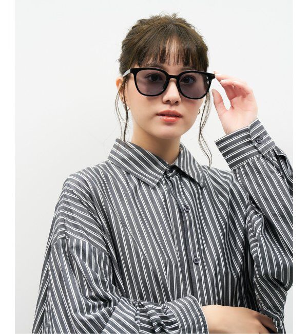  「【WEB限定】ウェリントン型 サングラス | 軽量 カラーレンズ トレンド 紫外線対策 UVカット 大きめサイズ」|サングラス|