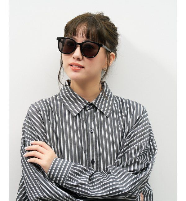  「【WEB限定】ウェリントン型 サングラス | 軽量 カラーレンズ トレンド 紫外線対策 UVカット 大きめサイズ」|サングラス|黒3