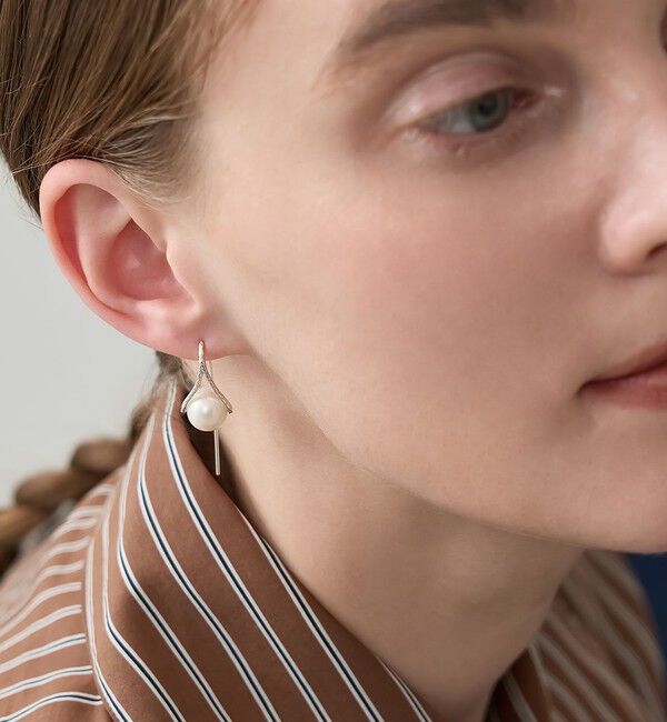 agete「シルバー淡水パールピアス」|ピアス|