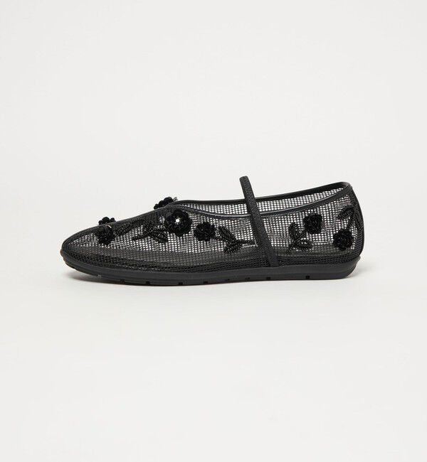 SY UNITED ARROWS「＜SY＞ フラワーメッシュチャイナ フラット20&uarr;」|パンプス|BLACK