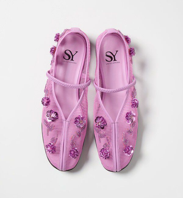SY UNITED ARROWS「＜SY＞ フラワーメッシュチャイナ フラット20&uarr;」|パンプス|
