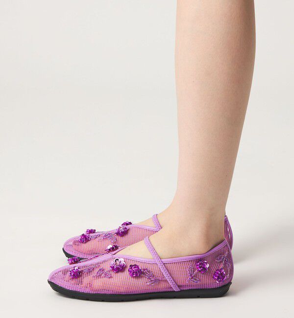 SY UNITED ARROWS「＜SY＞ フラワーメッシュチャイナ フラット20&uarr;」|パンプス|