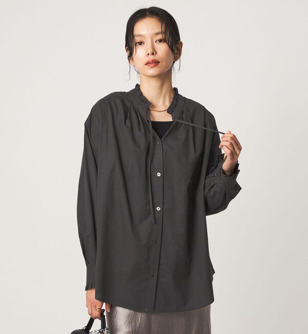 UNITED ARROWS green label relaxing「［size SHORTあり］フリルネック 2WAY ブラウス」|シャツ・ブラウス|