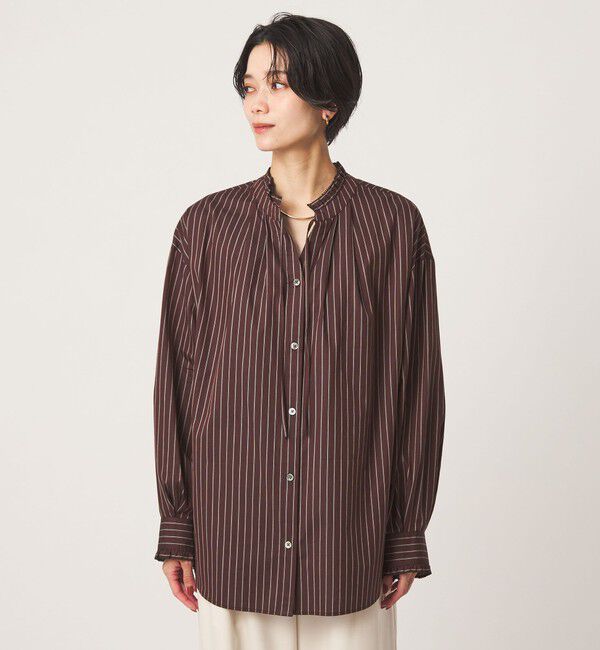 UNITED ARROWS green label relaxing「［size SHORTあり］フリルネック 2WAY ブラウス」|シャツ・ブラウス|