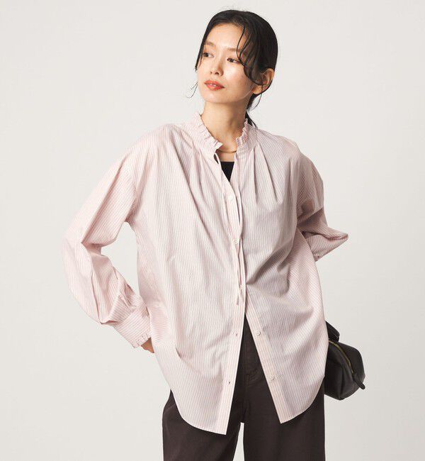 UNITED ARROWS green label relaxing「［size SHORTあり］フリルネック 2WAY ブラウス」|シャツ・ブラウス|