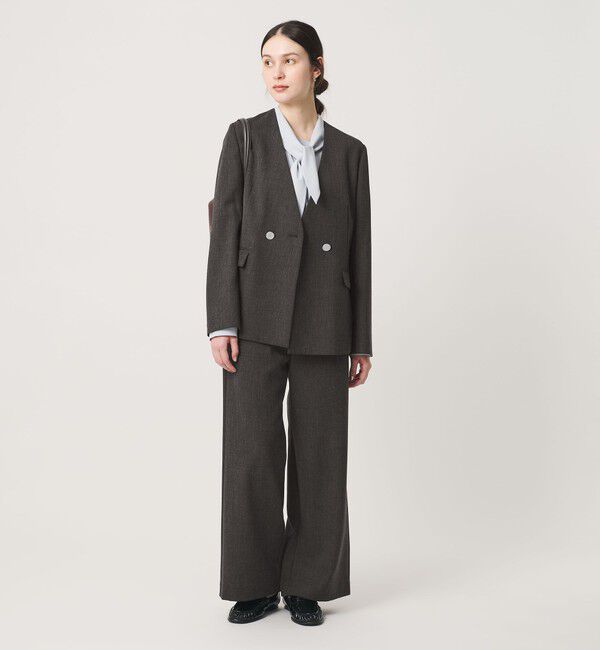 BEAUTY&YOUTH UNITED ARROWS「【WEB限定 Wardrobe DAILY MINIMAL】メランジ ステッチワイドパンツ ウォッシャブル」|スラックス|