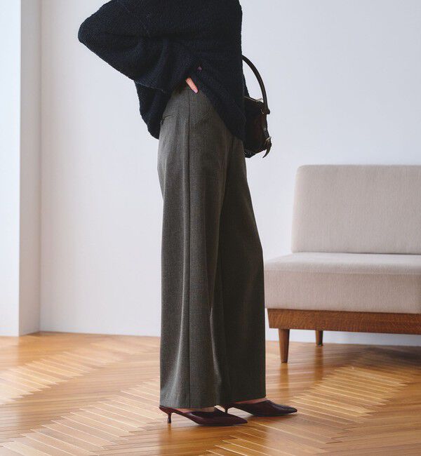 BEAUTY&YOUTH UNITED ARROWS「【WEB限定 Wardrobe DAILY MINIMAL】メランジ ステッチワイドパンツ ウォッシャブル」|スラックス|