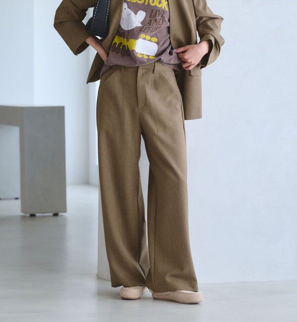 BEAUTY&YOUTH UNITED ARROWS「【WEB限定 Wardrobe DAILY MINIMAL】メランジ ステッチワイドパンツ ウォッシャブル」|スラックス|MOCA