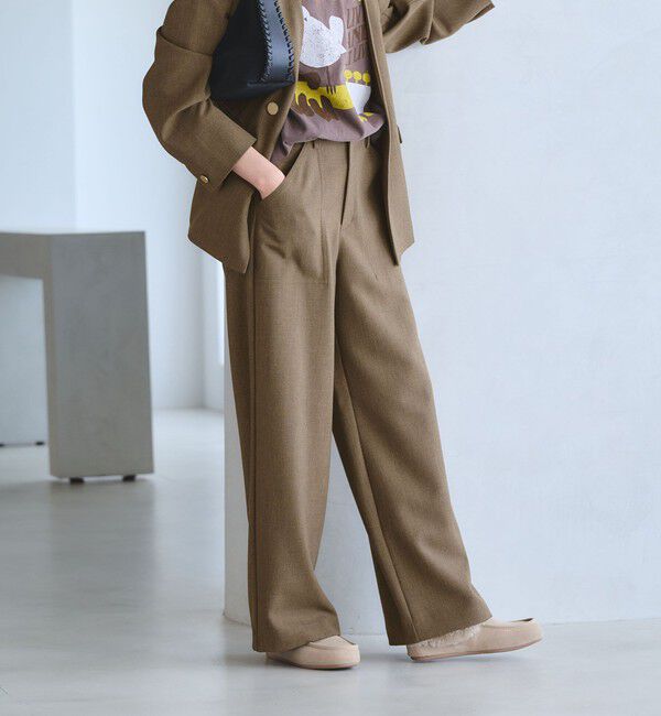 BEAUTY&YOUTH UNITED ARROWS「【WEB限定 Wardrobe DAILY MINIMAL】メランジ ステッチワイドパンツ ウォッシャブル」|スラックス|