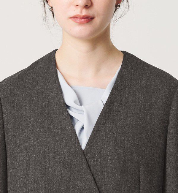 BEAUTY&YOUTH UNITED ARROWS「【WEB限定 Wardrobe DAILY MINIMAL】メランジ ダブルノーカラージャケット ウォッシャブル」|ノーカラージャケット|