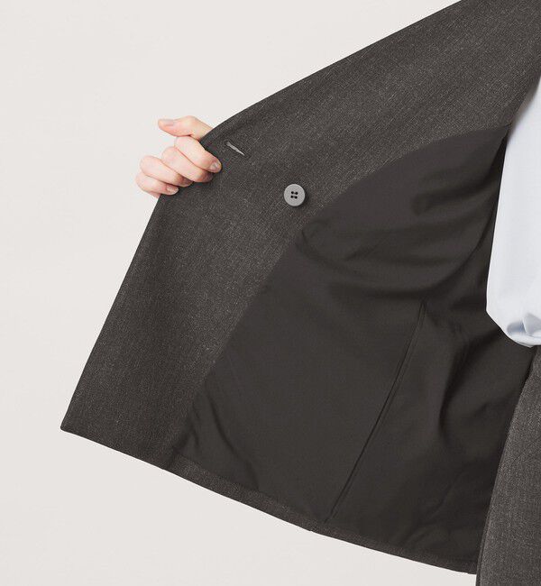 BEAUTY&YOUTH UNITED ARROWS「【WEB限定 Wardrobe DAILY MINIMAL】メランジ ダブルノーカラージャケット ウォッシャブル」|ノーカラージャケット|