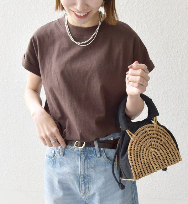 SHIPS any「SHIPS any:〈抗菌防臭/洗濯機可能〉USAコットン フレンチスリーブ TEE」|Tシャツ・カットソー|