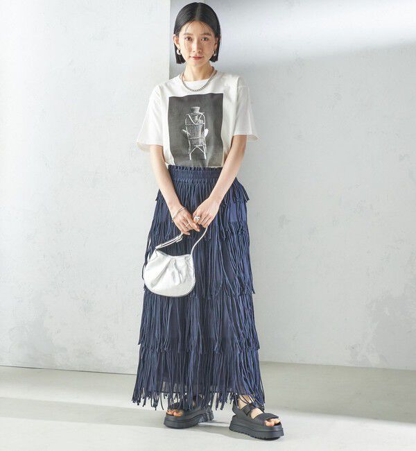 SHIPS for women「【SHIPS別注】crinkle crinkle crinkle:フリンジ スカート」|スカート|