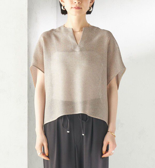 SHIPS for women「〈手洗い可能〉シャンブレー カラミ スキッパー プルオーバー」|シャツ・ブラウス|