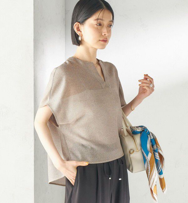 SHIPS for women「〈手洗い可能〉シャンブレー カラミ スキッパー プルオーバー」|シャツ・ブラウス|