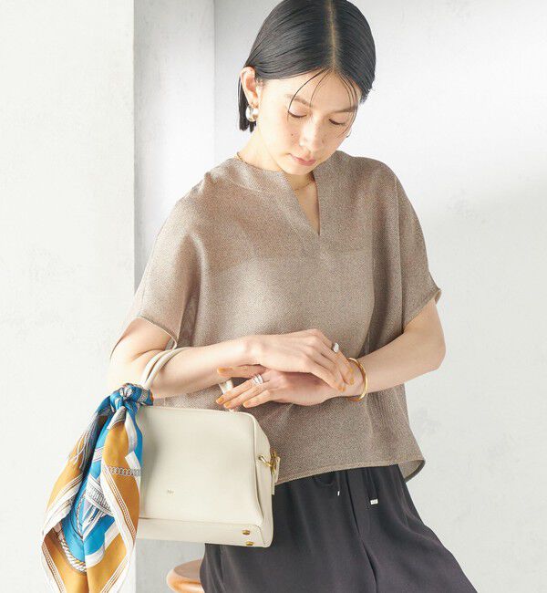 SHIPS for women「〈手洗い可能〉シャンブレー カラミ スキッパー プルオーバー」|シャツ・ブラウス|