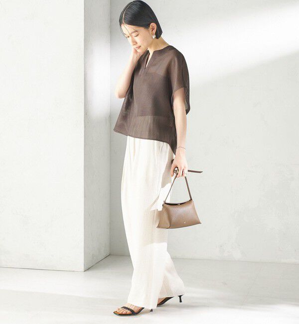SHIPS for women「〈手洗い可能〉シャンブレー カラミ スキッパー プルオーバー」|シャツ・ブラウス|