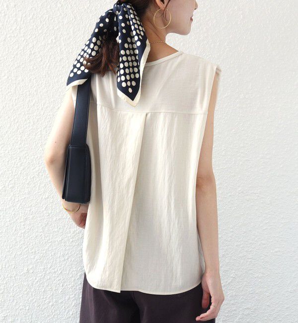SHIPS for women「【実力派ベーシック】〈手洗い可能〉レーヨン ナイロン 深 ベンツ ノースリーブ プルオーバー」|Tシャツ・カットソー|