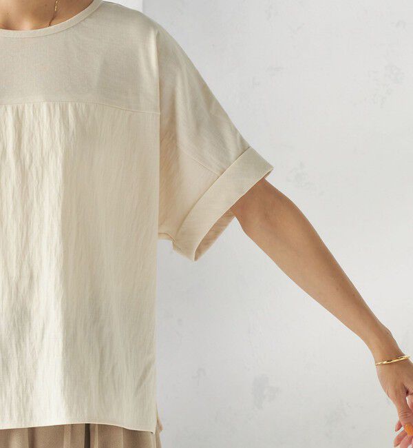 SHIPS for women「【実力派ベーシック】〈手洗い可能〉レーヨン ナイロン ドルマン 半袖 プルオーバー」|Tシャツ・カットソー|