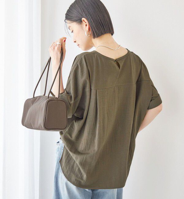 SHIPS for women「【実力派ベーシック】〈手洗い可能〉レーヨン ナイロン ドルマン 半袖 プルオーバー」|Tシャツ・カットソー|