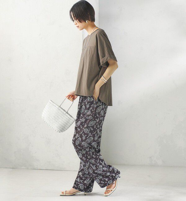 SHIPS for women「【実力派ベーシック】〈手洗い可能〉レーヨン ナイロン ドルマン 半袖 プルオーバー」|Tシャツ・カットソー|