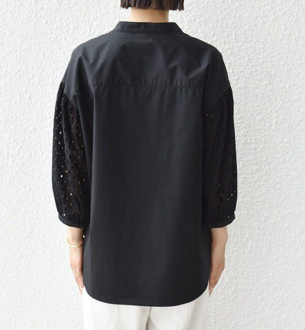 SHIPS for women「〈手洗い可能〉カットワーク レース スリーブ ブラウス」|シャツ・ブラウス|