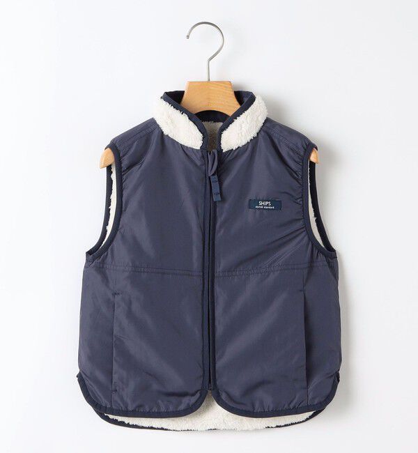 SHIPS KIDS「SHIPS KIDS:100～130cm /ボア リバーシブル ベスト」|ダウンベスト・ベスト|