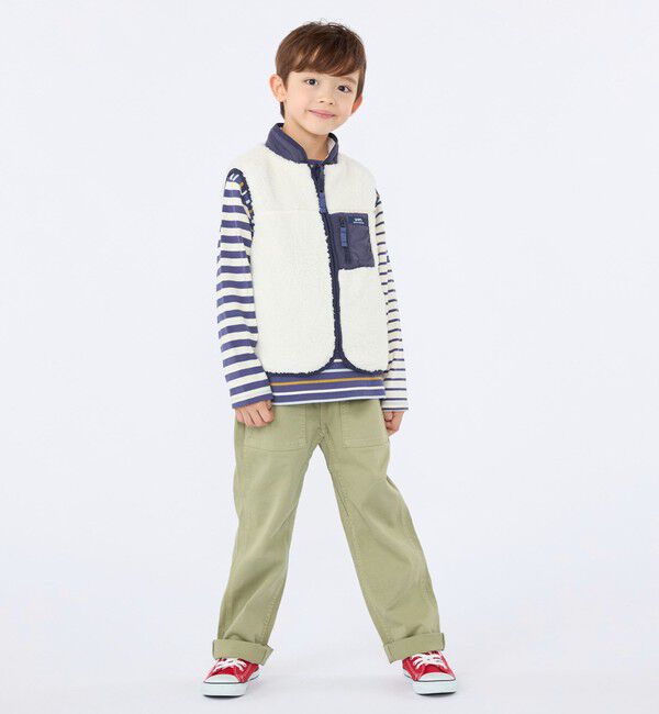 SHIPS KIDS「SHIPS KIDS:100～130cm /ボア リバーシブル ベスト」|ダウンベスト・ベスト|