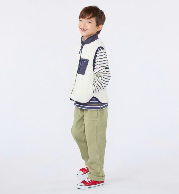 SHIPS KIDS「SHIPS KIDS:100～130cm /ボア リバーシブル ベスト」|ダウンベスト・ベスト|